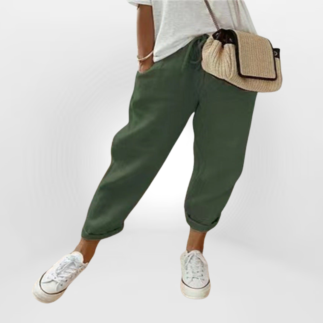 Oliwia™ - Stylowe Lniane Spodnie