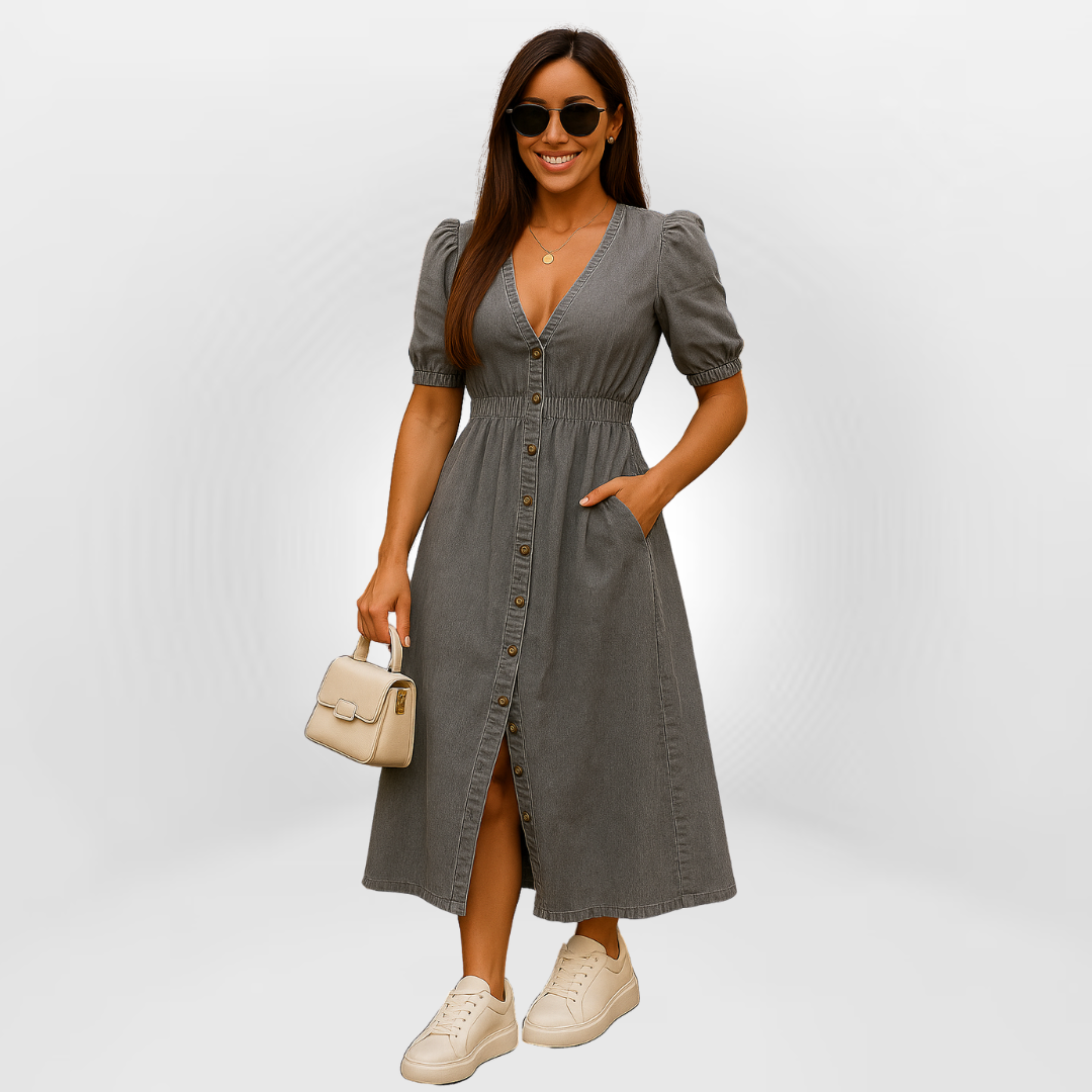 Kalina™ – Jeansowa sukienka z nutą retro