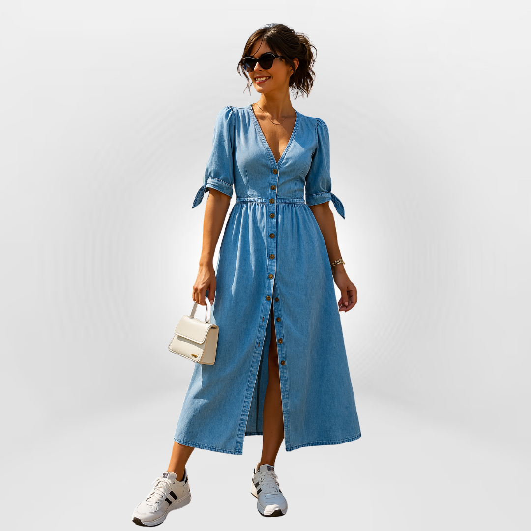 Kalina™ – Jeansowa sukienka z nutą retro