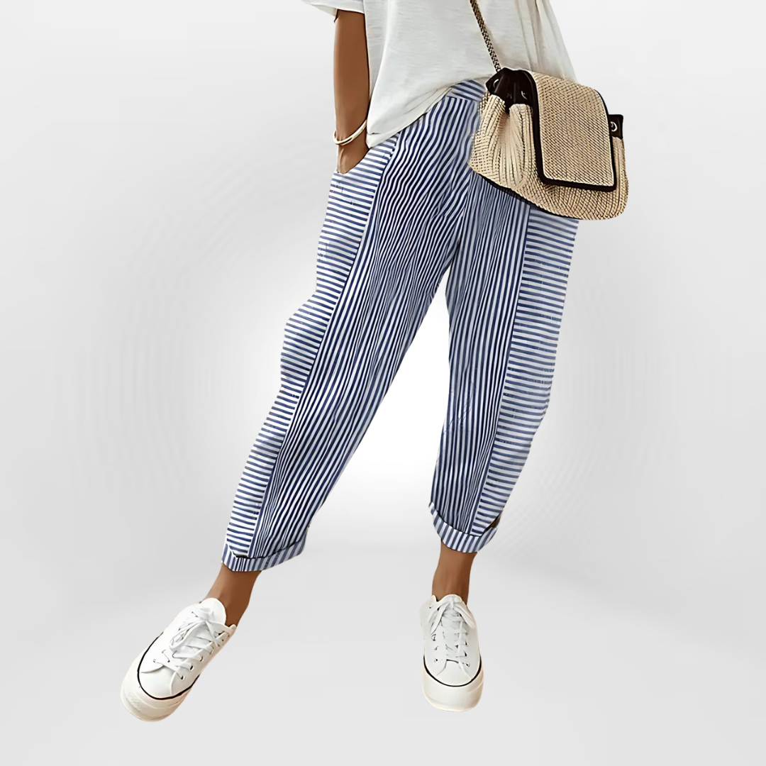 Iwona™ - Stylowe Spodnie w Paski