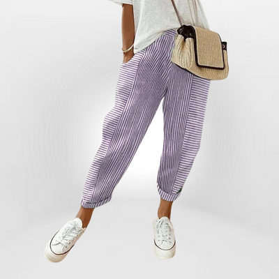Iwona™ - Stylowe Spodnie w Paski