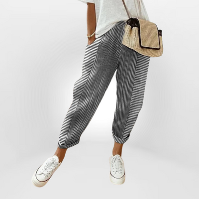Iwona™ - Stylowe Spodnie w Paski