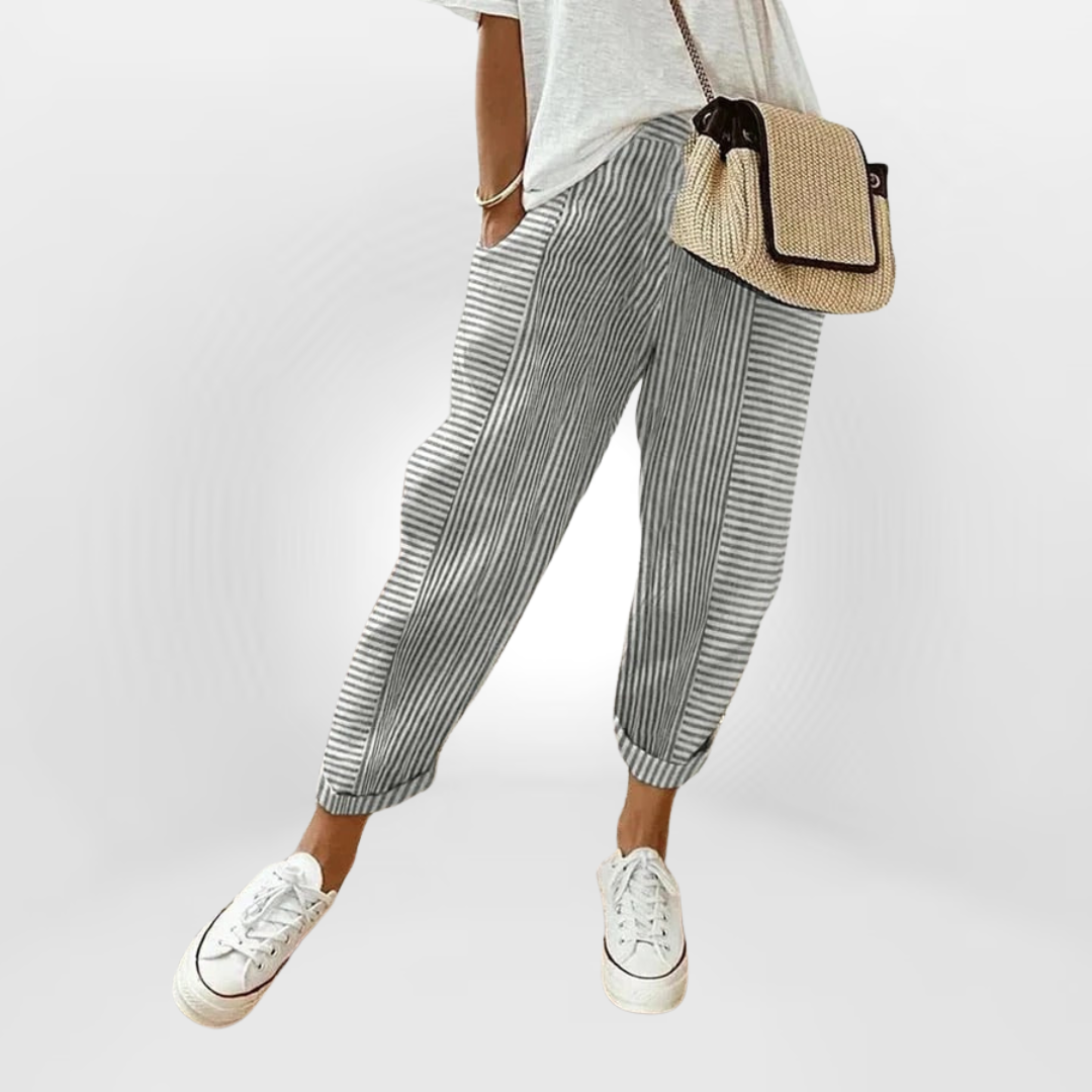 Iwona™ - Stylowe Spodnie w Paski